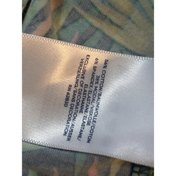 Lands End Sleeveless Tropical Print V-Neck Top S/P Green & Pink 1737 - Picture 6 of 6